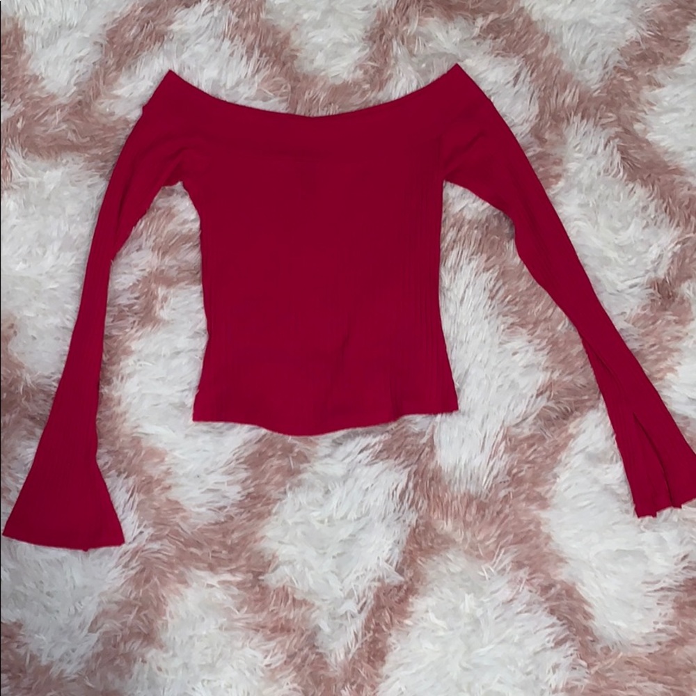 Off the shoulder hot pink
